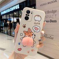 2เคสโทรศัพท์สำหรับ Redmi Note 10 10S 10T 11 11T 5 6 7 8T 9 Pro Max 9S 9T 5G สุนัขคอร์กี้การ์ตูนน่ารักลายลูกพีช3D บั้นท้าย