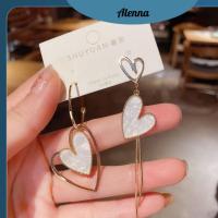 ALENNA 3 pairs อสมมาตรไม่สมดุล ต่างหูรูปหัวใจ วันวาเลนไทน์ โลหะผสมอัลลอยด์ ต่างหูแบบห้อย แฟชั่นสำหรับผู้หญิง ของขวัญคริสต์มาสวันเกิด ต่างหูห้อยหัวใจ สาวๆ