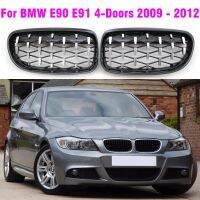 Shiny Black Chrome Diamond Meteor Style Grille Fit For BMW 3 Series E90 4 Doors LCI Facelift 2009-2012 51137201969  51137201970