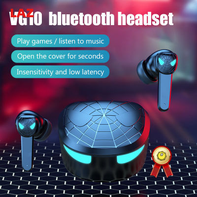 VG10หูฟังพร้อมไมโครโฟนเล่นเกมชุดหูฟังที่รองรับบลูทูธไร้สายจอแสดงผลแอลอีดี TWS