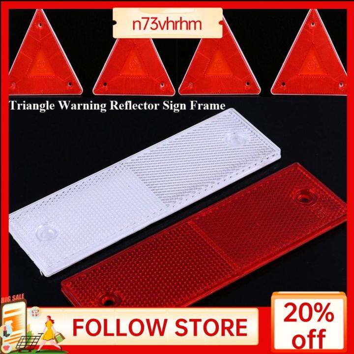 N73VHRHM 2 Styles Triangle Warning Reflector Reflective Sign Board 15CM ...