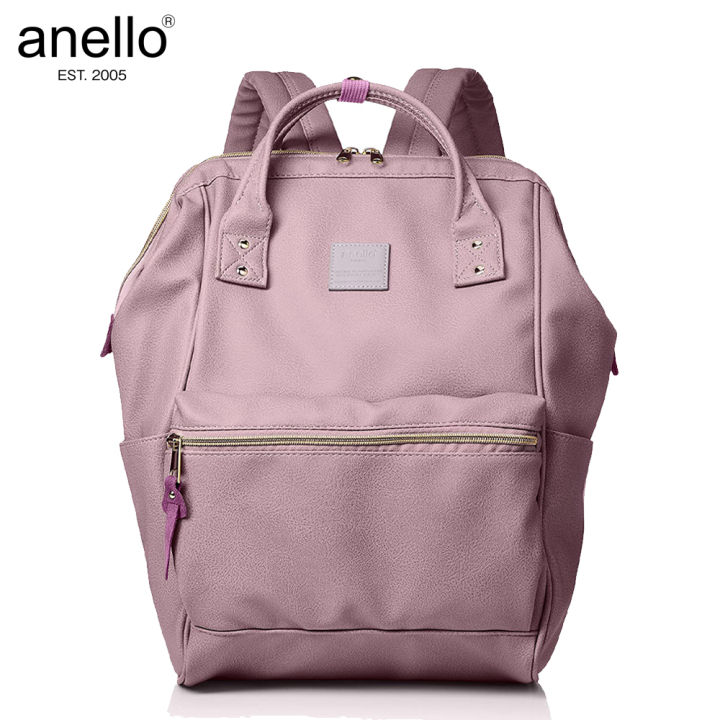  Customer reviews: Anello Synthetic Leather Backpack Large  AT-B1211 (Ivory x Pink)