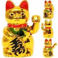 Chinese Lucky Wealth Waving Cat Gold Waving Hand Cat Home Decor Welcome Waving Cat sculpture statue decor Car Ornament