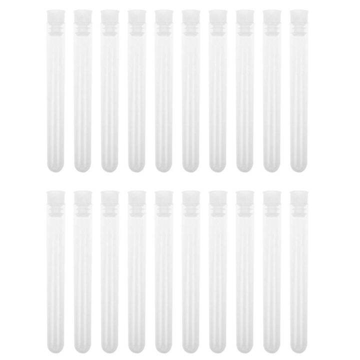 50 Pieces Clear Plastic Test Tubes 12 by 100 mm with Push Caps l29k