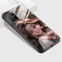 Mop Mall สำหรับ OnePlus 8 OnePlus 8 Pro OnePlus 8T เคสโทรศัพท์การ์ตูนเจ้าหญิงยิ้มเคสเคสกันกระแทกนิ่มกระจกเทมเปอร์เรียบ