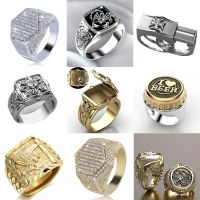 Milan Girls Punk Rock Eagle Men 39;s Ring Can Open The Lid Luxury Golden Finger Jewelry Never Fade Men Rings Jewelry