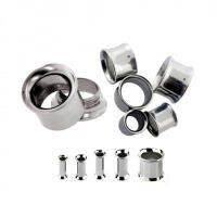 Stainless Steel Double Flared Tunnel Piercing Jewelry  (OR) สติวตาไก่ใส่หูปากแตรสคลู