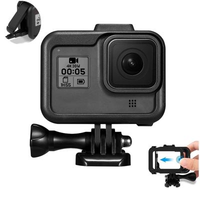 สำหรับโกโปรอุปกรณ์เสริมโกโปรฮีโร่8กรอบกันกระแทกเคสฝาครอบกล้องวิดีโอสำหรับ Gopro Hero 8กล้องแอ็กชันสีดำ