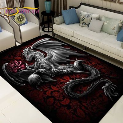 3D Cartoon Dragon Series Area Rug Large,Carpets Rug for Living Room Bedroom Decoration,,Kitchen Bathroom Non-slip Floor Mat Gift