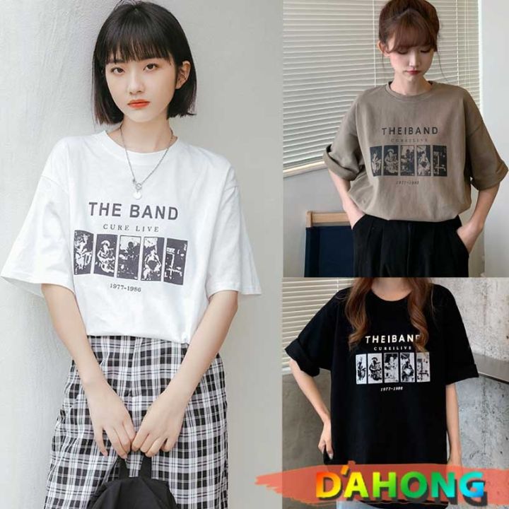 dahong-เสื้อยืดลายการ์ตูนไซส์ใหญ่-oversize-เสื้อยืดโอเวอร์ไซส์ผู้หญิง-เสื้อผ้าสาวอวบแฟชั่น-สไตล์เกาหลี-ทรงหลวม2270