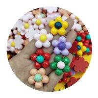 สีสันห้ากลีบดอกไม้ DIY เรซิน Flatback Cabochons สำหรับ Hairpin DIY Decor Patch วัสดุหัตถกรรม