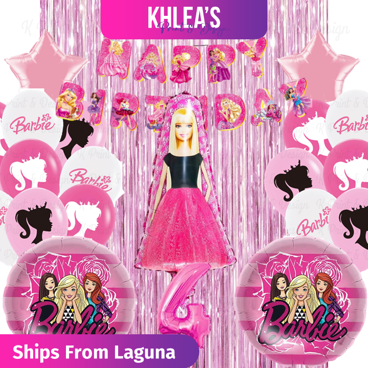 Barbie Birthday Party Theme Decorations Balloon Set Standing Pink