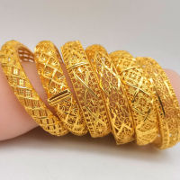 กำไลข้อมือทองซาอุ18K บริสุทธิ์สำหรับผู้หญิงสร้อยข้อมืออัญมณี