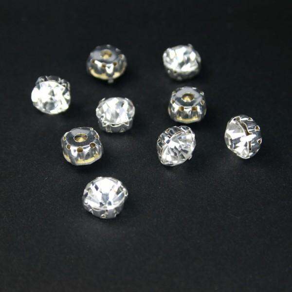 Glass Sew-on Rhinestones with Settings, Montees, Crystal Clear, Manik ...