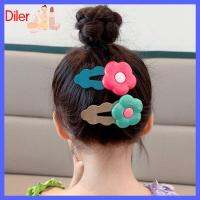 DILER 3/4PCS โลหะสำหรับตกแต่ง คลิปหนีบรูปดอกไม้ขนาดใหญ่ แบบพกพาได้ เรซิน อุปกรณ์เสริมผม แฟชั่นสำหรับผู้หญิง เครื่องมือจัดแต่งทรงผม คลิปเจาะรู เด็กเด็กๆ