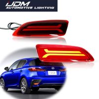 2ชิ้นไฟสะท้อนกันชน LED สีแดงสำหรับ Toyota Corolla Lexus Ct200h Ftion เป็นหางเบรคและไฟตัดหมอกหลังไฟสัญญาณเลี้ยว