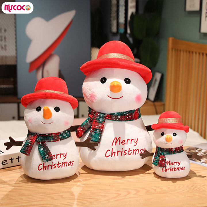 mscoco-ตุ๊กตาของเล่นการตกแต่งคริสต์มาสตุ๊กตาหิมะของเล่นคริสต์มาสสำหรับเด็กวัยหัดเดิน