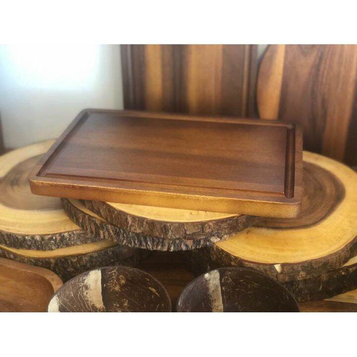 คุณภาพดี-เขียงไม้-acacia-wood-cutting-board-31-3cm-x-20-5cm-x-2cm-and-rubber-wood-tray-รหัสสินค้า-9568