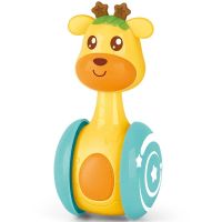 XFZHG Cartoon Funny Early Learning Newborn Hand Bell Newborns Gift Toddler Sliding Baby Tumbler Toy Educational Toy Sliding Deer Tumbler Rattles