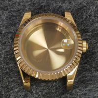 PVD Golden Tooth Ring/oyster Stainless Steel Watch Case 39Mm Dense Bottom Sapphire Glass Watch Case For NH35/NH36 Movement Modification