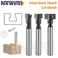 NXWIND Black Keyhole Bit T-Slot Cutter เราเตอร์ Bit Woodworking Milling Cutter สําหรับเครื่องมือไม้ Face Mill End Mill