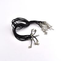 20PCS/lot Black PU leather metal lobster buckle necklace pendant rope