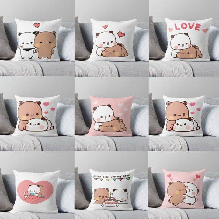 panda-bear-hug-bubu-duda-mochi-peach-cat-throw-pillow-bedroom-sofa-anime-bed-fashion-pillowcase