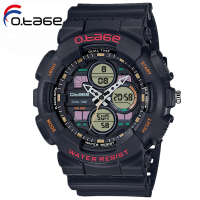 OTAGE แบรนด์ชั้นนำกีฬาผู้ชายนาฬิกาทหาร Chronograph นาฬิกาควอตซ์ผู้ชายกันน้ำ Dual Time Zone นาฬิกาผู้ชายการสั่นสะเทือน