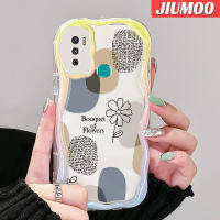 JIUMOO เคสสำหรับ Infinix Hot 9 Pro เคส12 Play เคสเนื้อครีมเรียบง่ายลายเคสโทรศัพท์โปร่งใสกันกระแทกนุ่มเจลป้องกันการตกหล่นฝาครอบป้องกันเลนส์กล้องถ่ายรูป