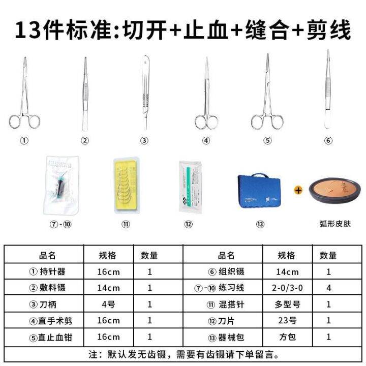 Surgical suture instrument set kit medical needles medical students