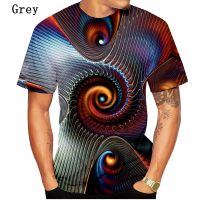 2023ใหม่แฟชั่น3D พิมพ์เกลียว T เสื้อสีดำและสีขาว Vertigo hypnosis unisex ตลกเสื้อแขนสั้นผู้ชายผู้หญิงด้านบน