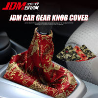 JDM ผ้ารถ SHIFT KNOB COVER Universal Shifter LEVER BOOT Collars Racing เกียร์เกียร์ตกแต่งอุปกรณ์ตกแต่งภายในอัตโนมัติ-glsunjugdd