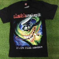 Slash S Snakepit It S Five Oclock Somewhere Limited Skull Rock Band Shirts เสื้อยืด Rockers คุณภาพสูง # Fender Ibanez Men T-Shirt