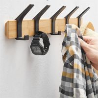 Nordic Fashion Style Coat Rack with Sliding Closet Clothes Hanger Hook Living Room Bamboo Hat Racks Coat Hanger Wall Holder Hook