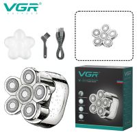 VGR Six Shaver Head Electric Shaver For Men Waterproof Electric Razor Beard Trimmer Beard Cutting Machine Digital Display V-395