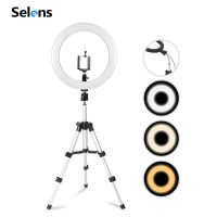 Selens แบบพกพา Ringlight 26ซม.LED แหวนไฟที่มีขาตั้งกล้องและแขนยืดหยุ่นสำหรับ Vlog วิดีโอเครื่องสำอางเพื่อความงาม Live Portrait