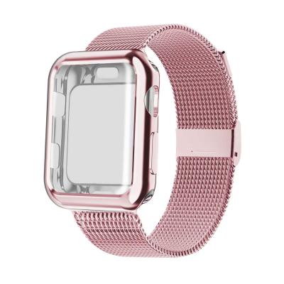 Case+Strap For Apple Watch band 45mm 41mm Mlianese Loop 42mm 38mm 44mm 40mm correa pulseira bracelet iwatch series 5 4 3 SE 6 7 Straps