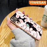 YIWESAN เคสสำหรับ Xiaomi POCO M3 Pro 4G POCO M3 Pro 5G Redmi Note 10 5G Note 10T Note 11 SE 5G เคสการ์ตูนดีไซน์ใหม่สี่เหลี่ยมขอบกระต่ายเคสมือถือบางๆเคสฝาปิดเลนส์เต็มซอฟต์เคสกันกระแทกปกป้องกล้อง