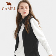 Cameljeans Áo Vest Mùa Thu Vải Nhung Màu Trơn Đứng Cổ Áo Lông Cừu Phù Hợp