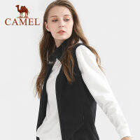 Cameljeans เสื้อกั๊กกำมะหยี่สีพื้นผู้หญิง,เสื้อกันหนาวคอตั้งผ้าฟลีซใส่ได้ทุกโอกาส