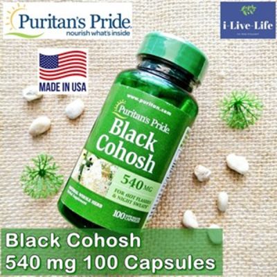 แบลคโคฮอช Black Cohosh 540 mg 100 Capsules - Puritans Pride สมุนไพรเพื่อวัยทอง