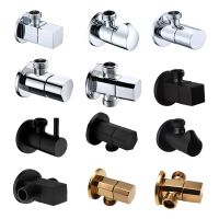 Brass Angle Valve Chrome Black Rose Gold Inlet Valve Bathroom Single Double Outlet Valve G1/2 Water Stop Valve Toilet Kitchen