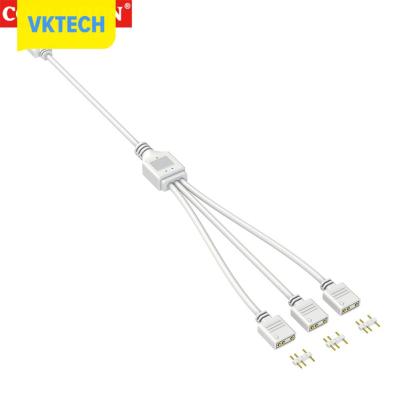 Vktech ตัวแยก ArBB,ขั้วต่อ3PIN 5V มาเธอร์บอร์ด1ถึง2/3/4การซิงโครไนซ์สายพ่วง30ซม. ทนแรงดึงสำหรับแชสซีคอมพิวเตอร์