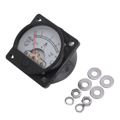 Class 2.5 Accuracy AC 0-5A Analog Panel Round Meter Ammeter Meter Black
