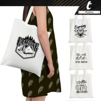 กระเป๋าผ้า tFactory ลายแคมป์ ถุงผ้า Tote Bag พิมพ์ลายเต็มใบ ลวดลาย สีสวย คมชัด กระเป๋าผ้าแฟชั่น