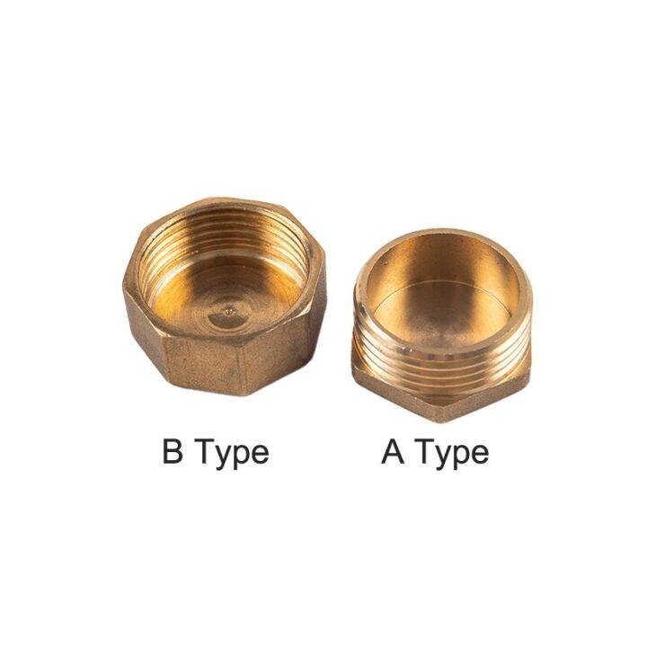 1pc-1-8-1-bsp-thread-brass-pipe-hex-head-brass-end-cap-plug-fitting-coupler-connector-adapter-male-female-pipe-fittings-accessories