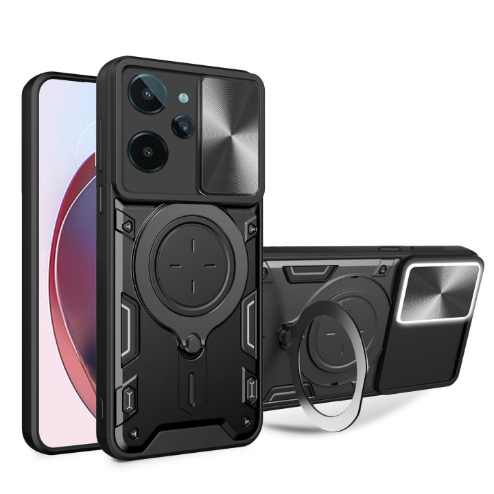 เคสโทรศัพท์ใหม่ที่คลุม-realme-c31-พับได้360องศาปกป้องกล้องรถเลื่อนยากกันกระแทกสำหรับ-realme-c31