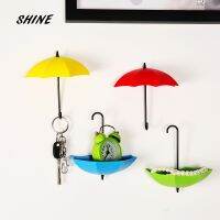 SHINE F 3PCs Umbrella Wall Hook Key Hair Pin Holder Colorful Organizer Decor Decorate bottoni botoes New Arrival Picture Hangers Hooks