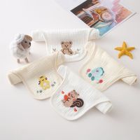 ㍿▫﹍ Baby Back Sweat Absorbent Cloth for Boys Girl 0-6Y Soft Breathable Embroidery Wash Cloth Skin Friendly Back Sweat Towel