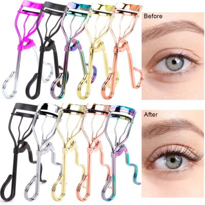 ❒●☃ Eyelash Curler Tweezers Professional Eyelash Clip with Refill Silicone Pads Easy Curved Eyelashes Naturally Lashes Accessories